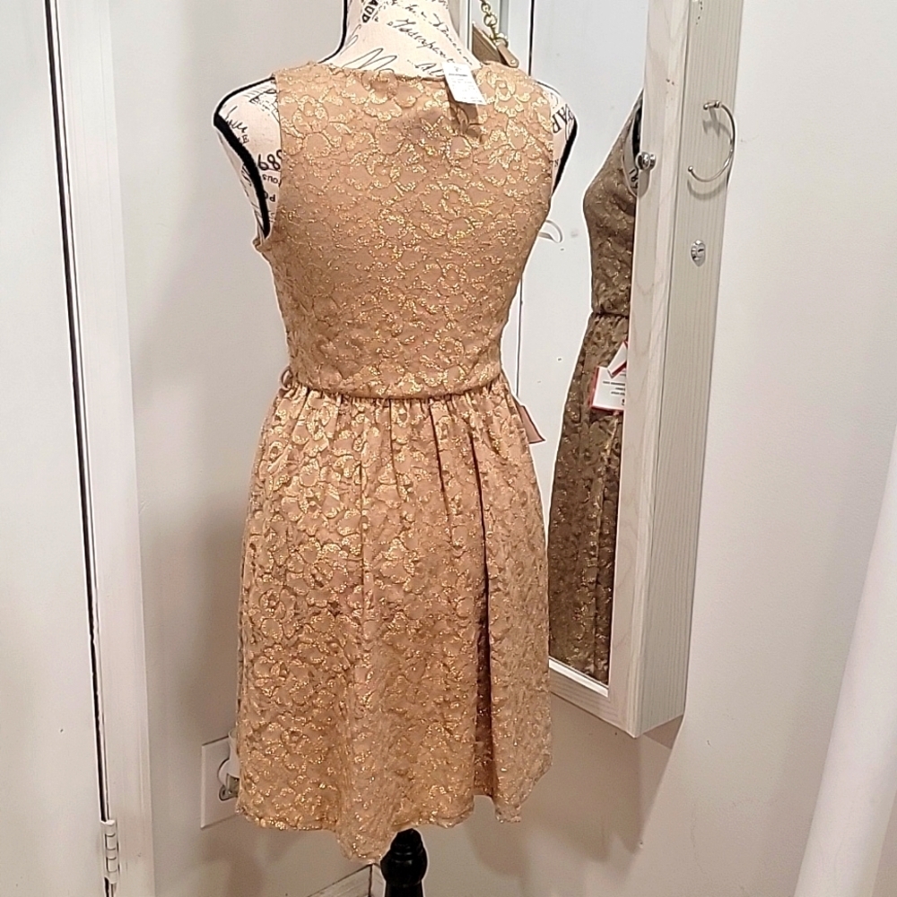 Cottagecore Style Joyce Leslie Gold Woman's Dress Size Medium. C129 - Picture 3 of 6